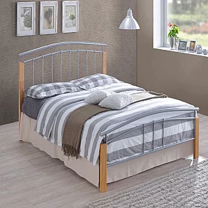 Time Living Tetras King Size Silver Metal Bed