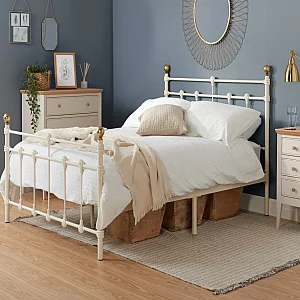 Birlea Atlas Cream Double Cream Metal Bed