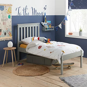 Birlea Denver Low Foot End Grey Single Wooden Bed