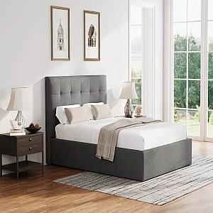 Snuggle Beds Harper King Size Dark Grey Ottoman Bed