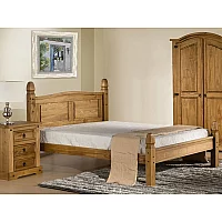 Birlea Corona Pine Low Foot End Single Antique Wax Wooden Bed