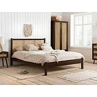 Birlea Croxley Rattan Double Walnut Wooden Bed