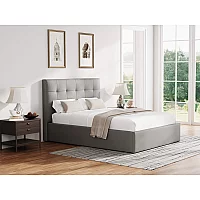 Snuggle Beds Harper Faux Leather Double Grey Ottoman Bed