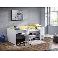 Julian Bowen Neptune Midsleeper with Desk Single White Mid Sleeper