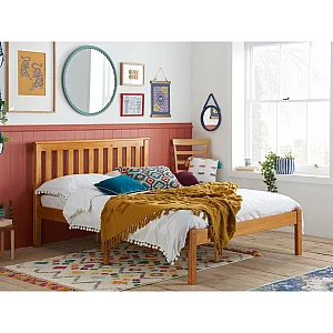 Birlea Denver Low Foot End Antique Pine Small Double Pine Wooden Bed