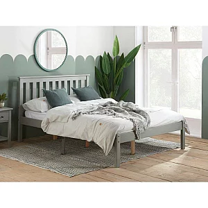 Birlea Denver Low Foot End Grey Double Wooden Bed