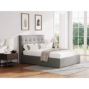 Snuggle Beds Harper Faux Leather Double Grey Ottoman Bed